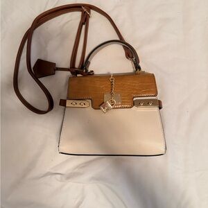 Aldo Elegant Tan and Cream Women's Handbag
